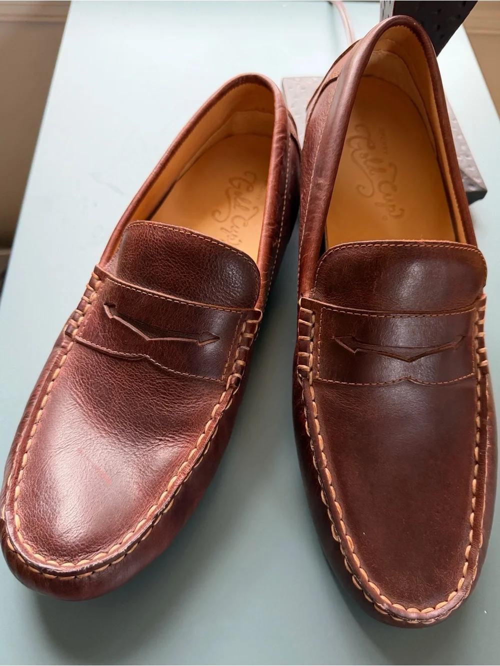 Sperry Gold Cup Men's Brown Leather Penny Loafers - Classic Slip-On Dress Casual